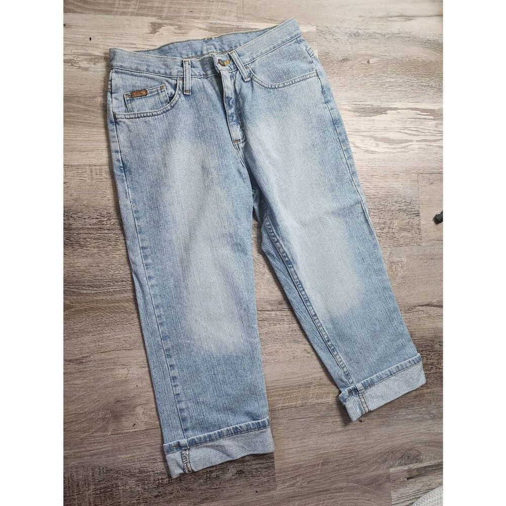 Vintage Lee Rider Light Blue Denim Cropped Capri Jeans